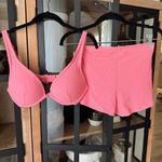 H&M  bikini set swimsuit shorts bra top underwire coral ribbed high rise barbie Photo 12