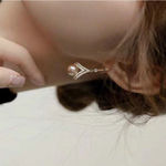 Vintage style earrings with elegant pearl decoration for women 925 silver needle Pink Photo 4