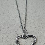 Handmade Gothic Silver Spiked Heart Necklace - Antique Punk Heart necklace  Photo 0