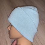 Baby blue ribbed fleece lined winter beanie Photo 1