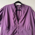 Penningtons Womens Top Size 28 Ruffle Stretch Business Career Office Dressy Chic Purple Photo 2