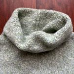 Eileen Fisher Womens Green Marled Wool Turtleneck Sweater Italian Yarn Large Photo 4