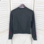 Adidas Embroidered Dual Textured Fleece Lined Cropped Sweatshirt Gray XS New Photo 11