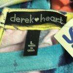 Derek Heart  Tie Dye Criss Cross High Neck Keyhole Tie Belted Shorts Romper Large Photo 9