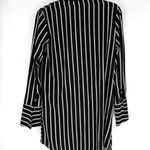 Storia  Mini Wrap Shirt Dress Black with White Stripes Size Small NWT Photo 4