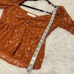 ASTR  Long Sleeve Sweetheart Top in Rust Multi Floral Small Photo 4