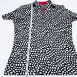 TAIL Short Sleeve Golf Tee Half Button Mock Neck Black White Red Spotted Size XS Photo 7
