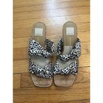 Dolce Vita Naji Cork Wedge Mule in Leopard Satin/Square Toe/Size 9 Brown Photo 2