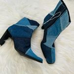 Xhilaration Vintage 90s y2k denim patchwork ankle high heel boots Photo 2