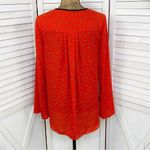 Libby‎ Edelman Bumble Bee Blouse Red Black Medium Long Bell Sleeve Photo 4