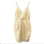 Axara Paris Linen Blend Faux Wrap Mini Cocktail Dress Size8 EU40 Metallic Thread Size 8 Photo 1