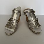 Isaac Mizrahi Issac Mizrahi Live Sandals‎ Gold Leather Simmer Cork Wedge Strap Shoe Size 8 W Photo 3