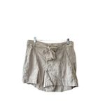 Lou & grey Loft  Beige Oatmeal Tie Front Linen Blend Shorts Women's Size Small Photo 2