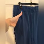 Andrew Marc  Women's Scuba Satin-Trim Slim-Leg Pants Navy Blue Knit Pants Large Photo 5