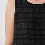 Eileen Fisher  Black Sheer Silk Glimmer Ballet Neck Tank Size Small Photo 2