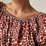 J.Crew  cinched waist cropped top in strawberry swirl cotton poplin XS blouse new Photo 4
