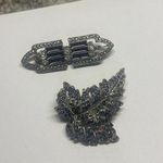 Lot Of 2 Pretty Costume Brooch Pins Costume Jewelry Retro Art Deco Style Photo 0