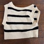 Free People  Santa Monica Black and White Strip Crop Vest Top Photo 5