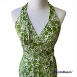 Diane Von Furstenberg DVF Green & White Silk Floral Halter Wrap Dress Photo 1