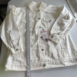 Avec Les Filles Oversized Denim Jean Jacket Off White Ruffled Feminine Sleeve M Photo 11