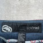 Vtg Y2K Ecko Red Deadstock Low Rise Split Flare‎ Jeans Embroidered Patch Sz 9 Blue Photo 4