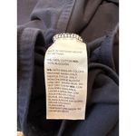 Chico's Gathered Hem Navy Blue Floral Print Short Sleeve Top 100% Cotton Size 2 L Photo 6