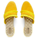 Birdies  The Ani Marigold Yellow Fringe Suede Mule Slides Size 10.5 Photo 0