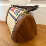 MAHLER Vintage Tropical Vacation Raffia Straw Floral Tiki Pinup 1960s Tan Photo 5