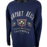 Vintage 90s Newport Beach California Navy Sweatshirt Women’s L Unisex Men’s S Blue Size L Photo 0