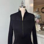 Ralph Lauren Rack Stitch Mockneck Sweater Dress Black Cotton Size Medium Photo 2