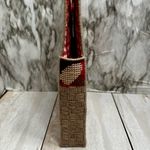 Hand Made In Haiti Happy Mushroom Needlepoint Tote Quirky Cute Red Checkered Photo 4