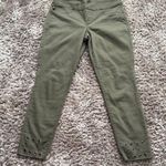Rock & Republic Olive Green Cropped Pants with Grommets – Size 12L Photo 0