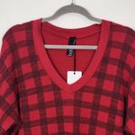 Bobi  Red and Black Plaid Top NWT Size Small Red Plaid Knit Revolve Top Photo 1