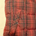 Eddie Bauer  Womens Small Puffer Vest Weatheredge Red Plaid Goose Down‎ Full Zip Photo 1