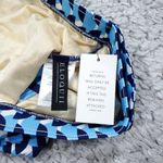 Eloquii  High Waisted Bikini Bottom Button Detail Blue White Geometric Size 22W Photo 2