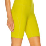 Girlfriend Collective Girlfriend‎ Collective Size Small High Rise Bike Shorts Neon Yellow Running Photo 0