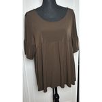 Style and Co Womens Brown Flowy Boho Shirt Bell Sleeves Size‎ XL Photo 5