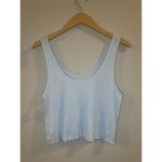 Aerie NWT Women's Ribbed Crop Tank Top Blue Size L Photo 2