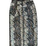 ROTATE Birger Christensen Faux Leather Midi Skirt Snakeskin Buttondown Size 2 Black Photo 9