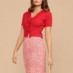 SheIn Womens cardigan size extra small/2 Red front tie open top ribbed short s… Photo 3