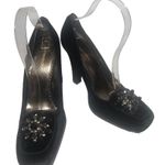 BCBGMAXAZRIA 3 x $50 Bcbg black crush velvet beaded heels 7 1/2 Photo 0
