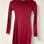 Oh Polly NWT  Oakley Jersey Long Sleeve Plunge Neck Bodycon Mini Dress Ruby Sz 0 Photo 2