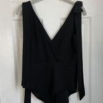 Oh My Love London Womens bow v neck black Bodysuit Medium Photo 0