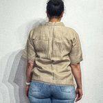 Gold Hawk Light Taupe Linen Short Sleeve Shirt Sz S NWT Tan Photo 8