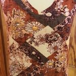 Maurice's Maurice’s 24 7 earthy daisies patchwork print v neck top Photo 6