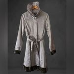 C2 Studio Velvet Trim Trench Coat Size Medium,‎ Gray Photo 1