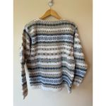 DressBarn Long Sleeve Fair Isle Cardigan Sweater Cotton Multi Women's Plus 14/16 White Photo 1