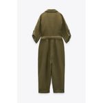 ZARA Khaki Jumpsuit With Contrasting Topstitching - S Photo 4