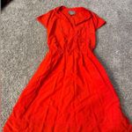 Maeve Anthropologie Odilia Red/Orange Short Sleeve Dress Photo 0