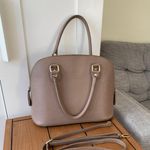 Vera Pelle 100% Italian Leather Handbag - Beige Photo 3